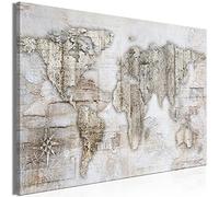 murando - Tableau en Liège Monde 120x80 cm - Tableau d'Affichage Mappemonde Cadre en Bois Grande Décoration Murale pour Bureau Maison - Carte de voyage style vintage k-A-0502-p-a