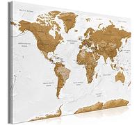 murando - Tableau en Liège Monde 90x60 cm - Tableau d'Affichage Mappemonde Cadre en Bois Grande Décoration Murale pour Bureau Maison - Carte de voyage style vintage k-A-0093-p-a