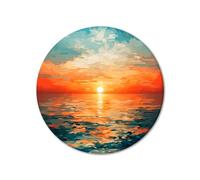 murando Tableau Rond Paysage 60x60 cm 1 panneau impression sur toile tableaux décoration murale photo image artistique graphique La puesta de sol sobre el mar parece un cuadro c-H-10007-bc-a