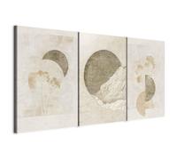 murando - Tableau triptyque mural Ensemble 120x60 cm (3 pièces de 40x60 cm chacune) - Impression sur toile - Une composition subtile - formes organiques et tons délicats de la nature a-H-10158-b-a