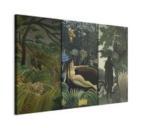 murando - Tableau triptyque mural Ensemble 120x80 cm (3 pièces de 40x80 cm chacune) - Impression sur toile pour salon et - Motif Végétal Vert De Rousseau Dans Les Tableaux D'Henri l-G-10416-b-a