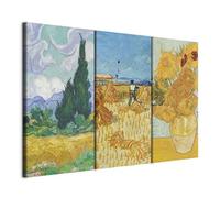 murando - Tableau triptyque mural Ensemble 120x80 cm (3 pièces de 40x80 cm chacune) - Impression sur toile pour salon et chambre - Gogh Palette De Couleurs Jaune Vincent Peintures Van l-G-10410-b-a