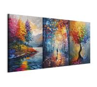 murando - Tableau triptyque mural Ensemble 180x90 cm (3 pièces de 60x90 cm chacune) - Impression sur toile avec cadre pour salon et chambre - Paysages - un arc-en-ciel une - nature b-H-10210-b-a