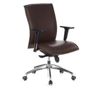 HJH Office Fauteuil de direction Murano 10 cuir marron dossier moyennement haut accoudoirs réglables