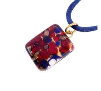 Murano Passion Pendentif en Verre, Pendentif en Verre de Murano, Pendentif en Verre Fait Main, Pendentif Millefiori, Feuille d'or, Bijoux en Verre de Murano, Verre de Venise, Verre vénitien, délicat