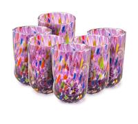 MurArt Lot de 6 verres à eau de Murano 400 ml en verre soufflé à la main en fabrication artisanale, collection Eleganza Made in Italy