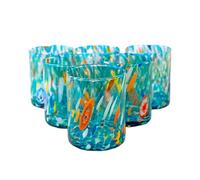 MurArt Lot de 6 verres de 300 ml Collection Tower en verre soufflé à la main en fabrication artisanale Made in Italy (Acquamare, verre 6 pièces)