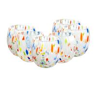 MurArt Lot de 6 verres de 400 ml Collection Marea en verre soufflé à la main en fabrication artisanale Fabriqué en Italie (blanc, verre 6 pièces)