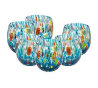 MurArt Lot de 6 verres de 400 ml Collection Marea en verre soufflé à la main en fabrication artisanale Made in Italy (Acquamare, verre 6 pièces)