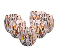 MurArt Lot de 6 verres de Murano de 400ml Collection Marea en verre soufflé à la main fabriqué artisanalement en Italie