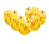 MurArt Lot de 6 verres de Murano de la collection Marea en verre soufflé à la main, fabriqués à la main en Italie, 400 ml (jaune)
