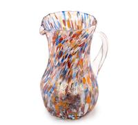 MurArt Pichet en verre de Murano 500 ml Collection Vagues Haute 20 cm Décoré avec Murrine Fait à la main Fabriqué en Italie