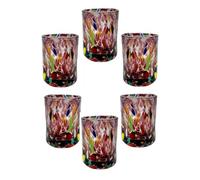 MurArt Shot di Murano Lot de 6 verres en verre soufflé à la main en fabrication artisanale, collection Eleganza Made in Italy (1, Ametistaa)