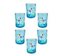 MurArt Shot di Murano Lot de 6 verres en verre soufflé à la main en fabrication artisanale Collection Eleganza Made in Italy. (1, Aquamare)