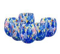 MurArt Verres de Murano Lot de 6 verres de 350 ml Collection Marea en verre soufflé à la main en fabrication artisanale Made in Italy