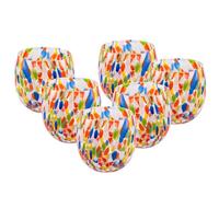 MurArt Verres de Murano Lot de 6 verres de 350 ml Collection Marea en verre soufflé à la main en fabrication artisanale Made in Italy