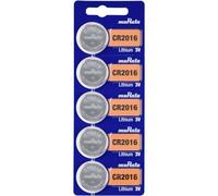 Murata 248410 CR2016-BEABAE Lot de 5 Piles Bouton CR 2016 au Lithium 90 mAh 3 V