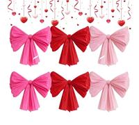 Muraux Saint-Valentin | Lot de 6 Grands pour Decoration de Fete - Décorations De Maison En Nœud Pour Saint-Valentin - Pour Chambre Cuisine