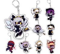Murder Drones Porte Clés Lot de 9 Acrylique Transparent Animé Keychain Murder Drones Périphériques en Acrylique Avec Pendentif de Décoration de Sac Les Cadeaux d'anniversaire