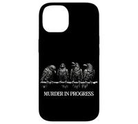 Murder in Progress Black Crow Dark Humour Gothique Amoureux des Oiseaux Coque pour iPhone 14