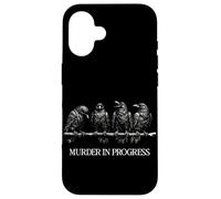 Murder in Progress Black Crow Dark Humour Gothique Amoureux des Oiseaux Coque pour iPhone 16