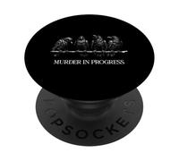 Murder in Progress Black Crow Dark Humour Gothique Amoureux des Oiseaux PopSockets PopGrip Adhésif