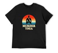 Murder Yoga Vintage Sunset Funny Brazilian Martial Arts Men's Cotton T-Shirt Black Shirt Top Tee 3XL