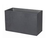 EDA - Jardinière Basalt - 98 L - Décor Imitation Béton - Utilisable à l'Intérieur et à l'Extérieur - Zone de Rétention d'eau pour Limiter l'Arrosage - 99,5 x 39,5 x H. 43,5 cm - Gris Anthracite