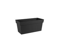 EDA - Muret Toscane 80 cm - Jardinière à roulettes - Volume 74 L - avec Réserve d'eau et Grille Filtrante + Goulotte d'Arrosage - 79 x 35 x 39 cm - Gris Anthracite