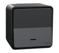 Mureva Styl - Bouton poussoir lumineux LED - saillie - IP55 - IK08 - gris - SCHNEIDER ELECTRIC - MUR35028
