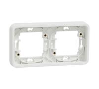 Mureva Styl - Cadre 2 postes horizontal - encastré - IP55 - IK08 - blanc - SCHNEIDER ELECTRIC - MUR39101