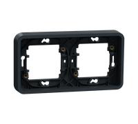 Mureva Styl - Cadre 2 postes horizontal - encastré - IP55 - IK08 - gris - SCHNEIDER ELECTRIC - MUR34101