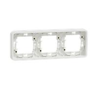 Mureva Styl - Cadre 3 postes horizontal - encastré - IP55 - IK08 - blanc - SCHNEIDER ELECTRIC - MUR39109