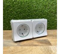 Schneider Electric Double prise MUR36027 2P+T horizontale étanche IP55 complet en saillie blanc