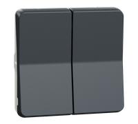 Mureva Styl - Double va et vient - composable - IP55 -IK08-connexion auto - gris - SCHNEIDER ELECTRIC - MUR35019