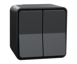 Mureva Styl - Double va et vient - saillie - IP55 - IK08 - connexion auto - gris - SCHNEIDER ELECTRIC - MUR35022