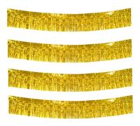 Murezima Guirlande de Franges en Papier d'or, 4pcs suspendues de banderoles métalliques, Guirlande de Franges en guirlandes dorées de 10 Pieds