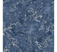 Muriva 166505 Elixir Papier peint effet marbre Bleu marine/argenté métallisé
