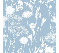 Muriva Catherine Lansfield 165583 Papier peint romantique pour salon, chambre à coucher, couloir Motif floral Bleu/blanc 165583