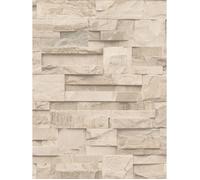 Muriva J27407 Papier-peint de luxe en vinyle Motif mure de briques texturé Beige