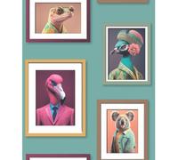 Muriva Papier Peint Animaux Fantastiques - Papier Peint Coloré et Élégant - Papier Peint Moderne pour Salon, Chambre, Couloir - Multicolore