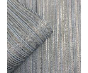 Muriva Venezia Papier Peint Rayé Pailleté Métallique Texturé Vinyle Bleu M66501