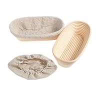 Murman Corbeille À Pai-n 2 Panier À Pai-n Ovale Pour Banneton, Pai-n/Panier De Fermentation De Boulangerie Pour Pâte À Pai-n, Pour Pai-n Ovale En Rotin, Paniere A Pai-n De Table Avec Tissu De Lin