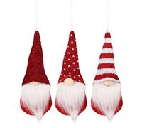 Murman GNOME De Noël Lot De 3 Nains De Noël Décoration À Suspendre pour Arbre De Noël, Lutin en Peluche Elfes Noël Faits À La Main, Lutin De Noël en Forme De GNOME, Pendentifs De sans Visage De Noël
