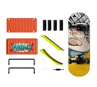 Murman Petit Skateboard Doigt Planche À roulettes Jouet, Ensemble De Rampe Skateboard pour Enfant, Planches À Doigts D'entraînement