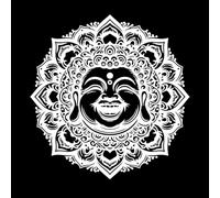 murmures bienheureux cercle de bouddhas rieurs Stickers muraux 67.2x69.4cm Plusieurs tailles disponibles Blanc