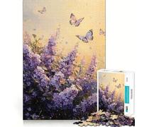 Murmures de Lilas︰ Danse des Papillons au crépuscule Puzzle de 1000 pièces pour Adultes,Jeu de réflexion,découpe Laser pour Un Assemblage Parfait,activité enrichissante pour Les Jours de Pluie