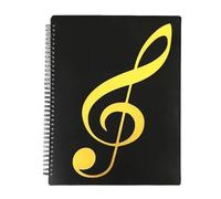 MUROAD Classeur A4 pour Partitions de Musique, Chemises pour Partitions,Permet D'annotations, Elimine L'éblouissement, 60 Pages à Spirales, Rangement (noir)
