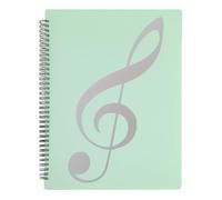 MUROAD Classeur A4 pour Partitions de Musique, Chemises pour Partitions,Permet D'annotations, Elimine L'éblouissement, 60 Pages à Spirales, Rangement de Partitions (vert)