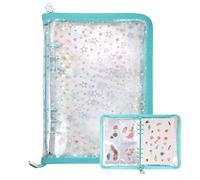 MUROAD Organisateur de rangement pour autocollants 4 en 1, Album de collection de stickers A5 avec 140 pochettes et 20 feuilles de papier repositionnable (Cyan)